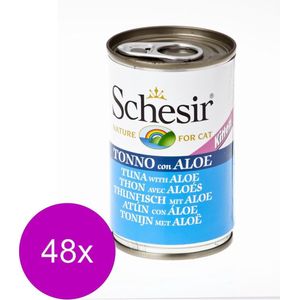 Schesir Kat Blik Kitten Gelei 140 g - Kattenvoer - 48 x Tonijn&Aloë Vera