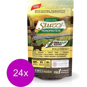 Stuzzy Dog Grain Free Monoprotein Pouch 150 g - Hondenvoer - 24 x Kip