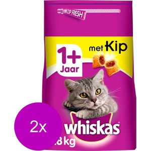 Whiskas Brokjes Adult Kip - Kattenvoer - 2 x 3,8 kg