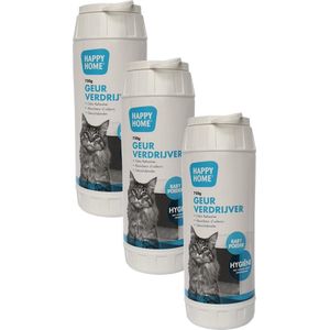 Happy Home Geurverdrijver Baby Poeder - Kattenbakreinigingsmiddelen - 3 x 750 ml