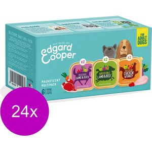 Edgard&Cooper Kuipjes Multipack Adult Chicken Game Lamb - Hondenvoer - 24 x Kip Wild Lam 6x100 g