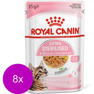 Royal Canin Kitten Sterilised Jelly - Kitten-Kattenvoer - 8 x 12x85 g