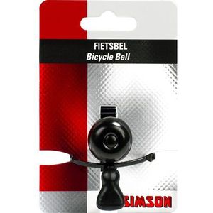 Fietsbel Simson ø23mm met rubber elastiek bevestiging - zwart