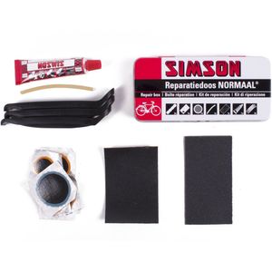 Simson Complete bandenreparatieset - 7-delig - geschikt voor alle fietsen - compact formaat - 12 plakbeurten