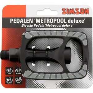 Simson Pedalen Set Metropool De Luxe 9/16 Inch Grijs/zwart