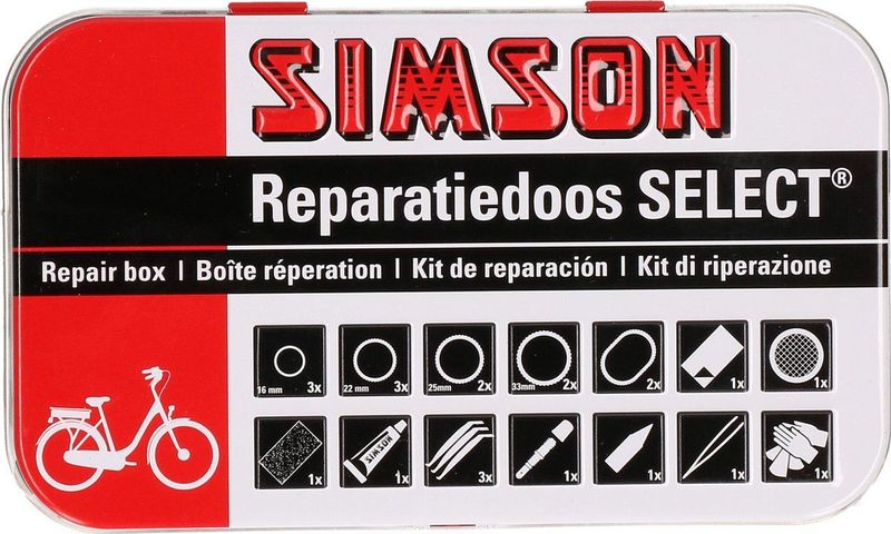 Simson Bandenreparatieset - Bandenplakset Compleet - Type Select t.b.v. Fiets - 23 delig