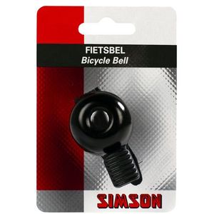 Fietsbel Simson Mini met flex-band bevestiging - zwart