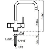 Selsiuz Haaks Gun Metal Zwart met TITANIUM Combi (Extra) boiler