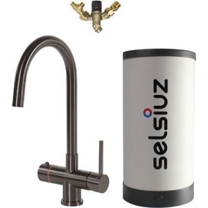 Selsiuz Rond Gun Metal Zwart met Combi (Extra) boiler