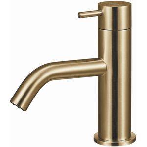 Wastafelkraan Qisani Flow Laag Geborsteld Goud