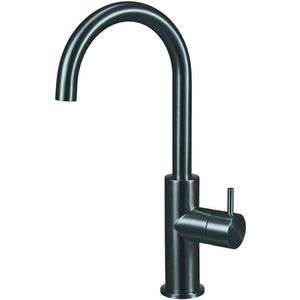 Qisani - Flow - Wastafelkraan - Geborsteld Gun Metal - 100% RVS