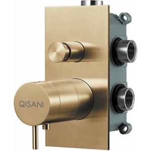 Qisani Flow thermostatische inbouwkraan 2-weg vierkant Gold / Goud