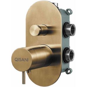 Inbouwkraan qisani flow thermostatisch 2-weg ovaal geborsteld goud