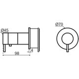 Inbouwkraan qisani flow thermostatisch 1-weg rond geborsteld rvs