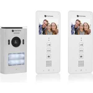 Smartwares Video Intercom DIC-22122 - 2 Appartementen - Slimme Deurbel - Intercom en Camera