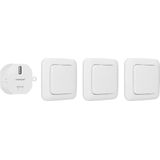 Smartwares SH4-99567 Slaapkamer Schakelset – Plug en Connect - 1 Inbouwstekker – 3 Wandschakelaars, wit