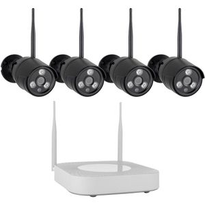 Smartwares CMS-30300 CMS-30300 IP-Draadloze bewakingsset Radiografisch, WiFi Met 4 camera's 1920 x 1080 Pixel