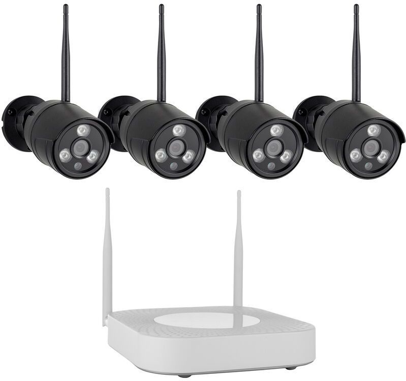Smartwares CMS-30300 CMS-30300 IP-Draadloze bewakingsset Radiografisch, WiFi Met 4 camera's 1920 x 1080 Pixel