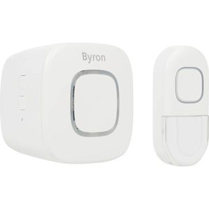 Byron DBY-24721 Draadloze deurbel - Ontvanger op batterijen - Waterdicht - Wit - 200m Bereik - 85 dB - 8 Melodieën