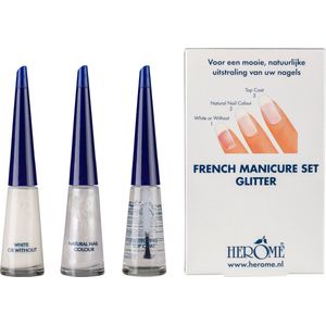 Herome Cosmetics - French Manicure Set Glitter Nagellak 30 ml 3x 10 ml