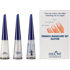 Herome French manicure set glitter 3 x 10ml  1 set