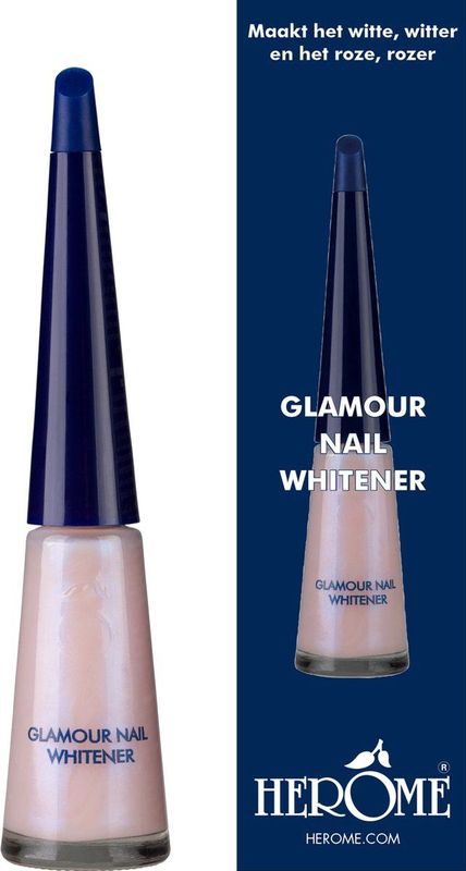 Herome Glamour Nail Whitener - met een Parelmoerglans - Camoufleert Doffe of Verkleurde Nagels - 10ml.