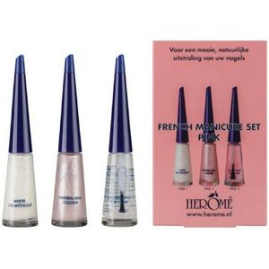 Herôme French Manicure Set Pink 3 x 10 ml