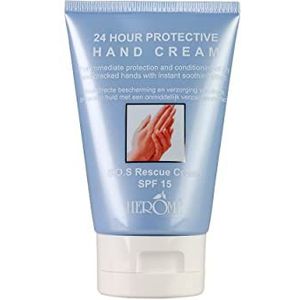 Herome 24H handcrème (handcrème) beschermt en verzorgt zeer droge en gebarsten handen gedurende 24 uur en zorgt voor een zacht en fluweelzacht gevoel. 80 ml.