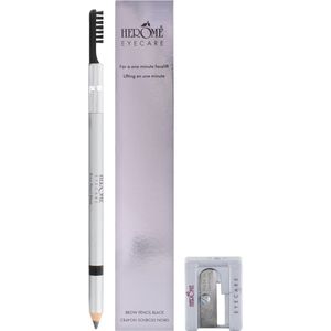 Herome Eye Care Wenkbrauwpotlood Zwart - Brow Pencil - met Borsteltje, Stevige Potloodpunt en Puntenslijper