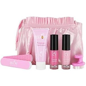 Herome Nagelverzorging Prinsessen Set - met 2 Nagellakjes op Waterbasis, Handcreme, Nagelvijl en Borsteltje - Meisjes - Speelgoed vanaf 2 Jaar - In een Satijnen Tasje - Roze