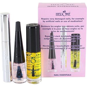 Herome 3 in 1 Manicure met Nagelriemolie, Nagelriemcrème en Nagelverharder - Nagelverzorging voor Beschadigde Nagels