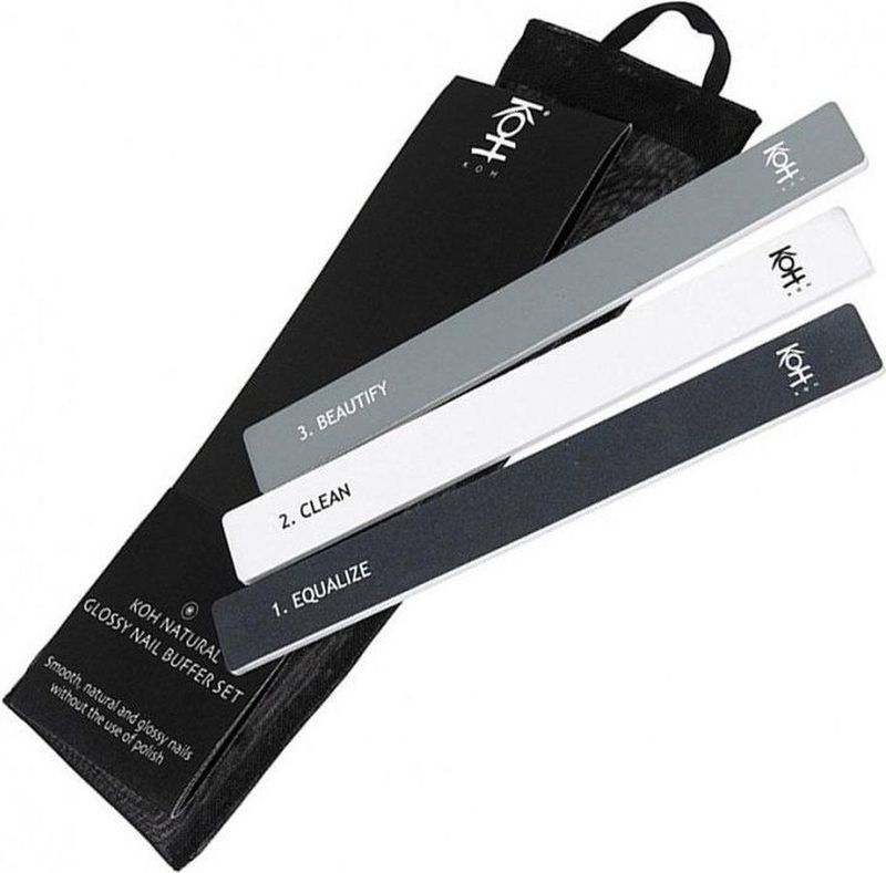KOH - Natural Glossy Nail Buffer Set - Nagelverzorging - Transparant - Hout