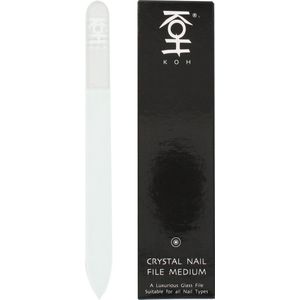 Koh Crystal Nail File Medium Nagelvijl Travel-Size - een zeer exclusieve en onslijtbare glazen vijl, in een luxe (reis)cassette - 1st.