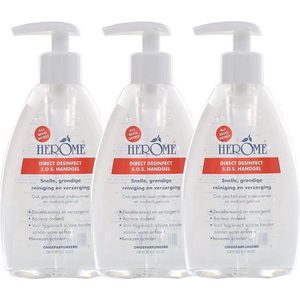 Herome - 3-Pack Direct Desinfect Handgel - Parfumvrij - 80% Alcohol - 3*200ml
