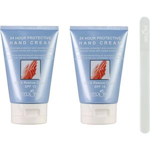 Herome 2-Pack 24-uurs Beschermende Handcreme - voor Droge & Ruwe Handen - Inclusief Reis mini Nagelvijl - 2x80ml