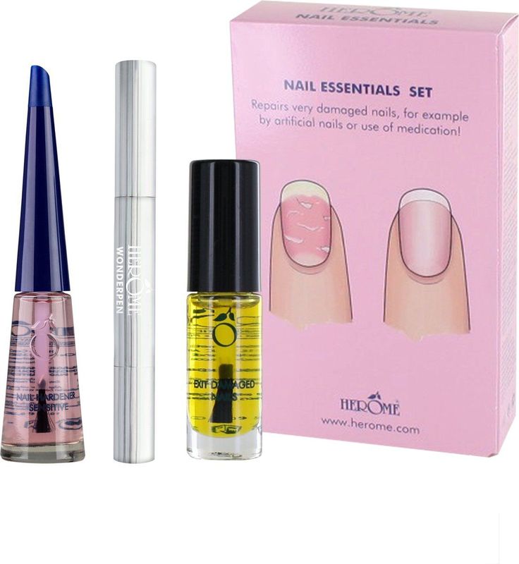 Herome 3 in 1 Manicure met Nagelriemolie, Nagelriemcrème en Nagelverharder - Cadeau voor vrouw - Nagelverzorging Set