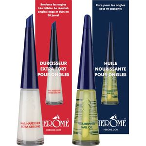Herome Nagelverharder Extra Sterk en Base Coat Nagelverzorging met Nagelriemolie - Nail Hardener - 2*10ml