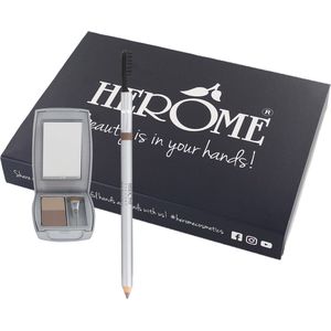 Herome Eye Care (Cadeau)Set Wenkbrauw Poeder & Wenkbrauwpotlood - Make Up - Volle kleur - Blijft extra lang zitten - Waterproof - Geschenkdoos