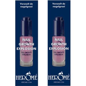 Herome 2-Pack Nagelserum Groeiserum Nail Growth Explosion - Rijk aan Silicum, Hydrateert de Nagels - Stimuleert Gezonde Nagelgroei - 2*7ml.