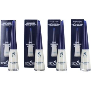 Herome 4-Pack Nagelverharder en Base Coat - Nagelversterker voor Zwakke en Gevoelige Nagels - TFS Hars- en Tolueenvrij - 4*10ml.