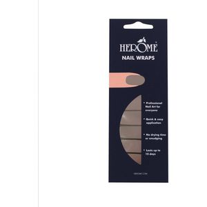 Herome Nail Wraps Taupe - Nagelstickers - Nail Art - Zonder Droogtijd - 2x10 stickers