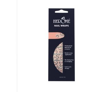 Herome Nail Wraps Nude Waves - Nagelstickers - Nail Art - Zonder Droogtijd - 2x10 stickers