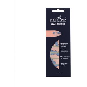 Herome Nail Wraps Pastel Waves - Nagelstickers - Nail Art - Zonder Droogtijd - 2x10 stickers