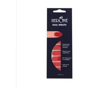 Herome Nail Wraps Starterkit Red- 2x10 Nagelstickers - Inclusief Top Coat 4ml - In Organza Verpakt