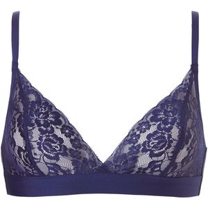 Ten Cate Basics organic cotton stretch bralette met kant donkerblauw voor Dames | Maat S