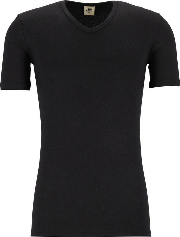 Ten Cate heren thermo shirt Korte mouw - V-hals - M - Zwart