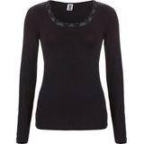 Ten Cate dames thermo shirt Lange mouw Kanten Thermo ondergoed dames Viloft Diepe hals Zwart
