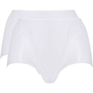TEN CATE Basics women high waist met kant (2-pack), dames High waist hoge taille, wit