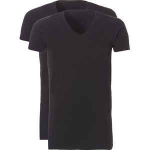 Ten Cate - Heren 2-Pack V-Hals Long T-Shirts Zwart
