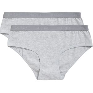 Ten Cate 2-pak meisjes Hipsters Organic 31985 - Meisjes onderbroek Biologisch katoen - 104 - Grijs